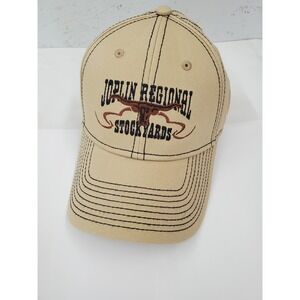 Embassy Joplin Regional Stockyards Hat Tan Khaki Longhorn Embroidered BB Cap
